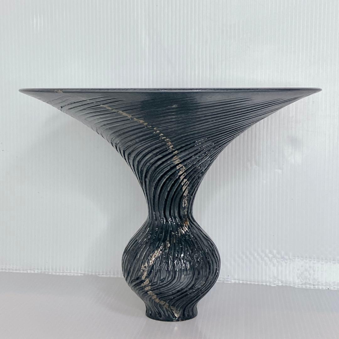 シ*ィ様 清水焼　正明窯　池坊　陶器 花瓶 長瓶 口径約28cm 高さ約22cm