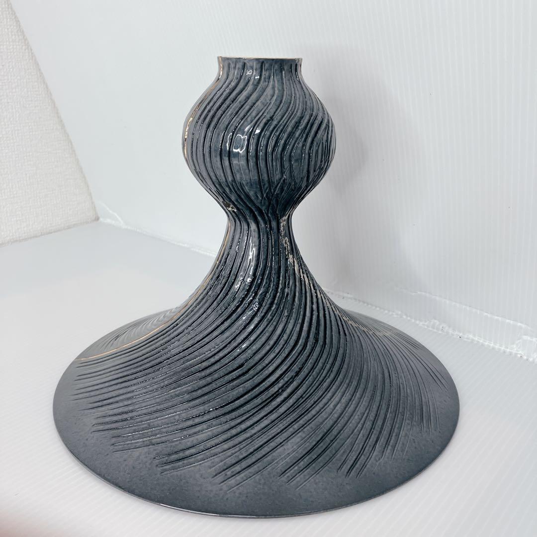 シ*ィ様 清水焼　正明窯　池坊　陶器 花瓶 長瓶 口径約28cm 高さ約22cm