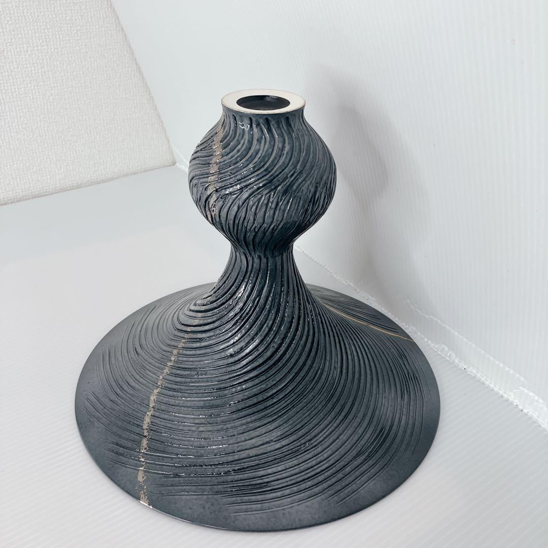 シ*ィ様 清水焼　正明窯　池坊　陶器 花瓶 長瓶 口径約28cm 高さ約22cm
