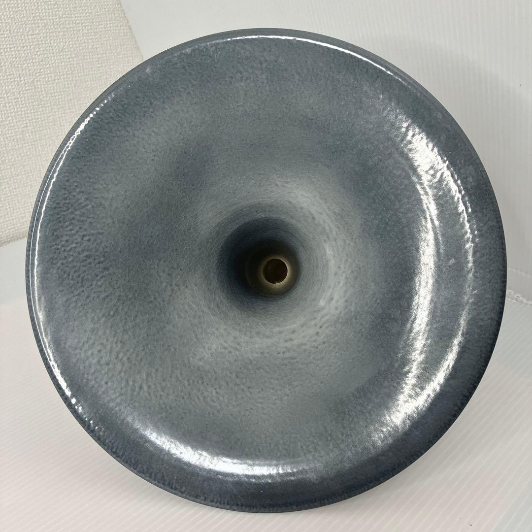 シ*ィ様 清水焼　正明窯　池坊　陶器 花瓶 長瓶 口径約28cm 高さ約22cm