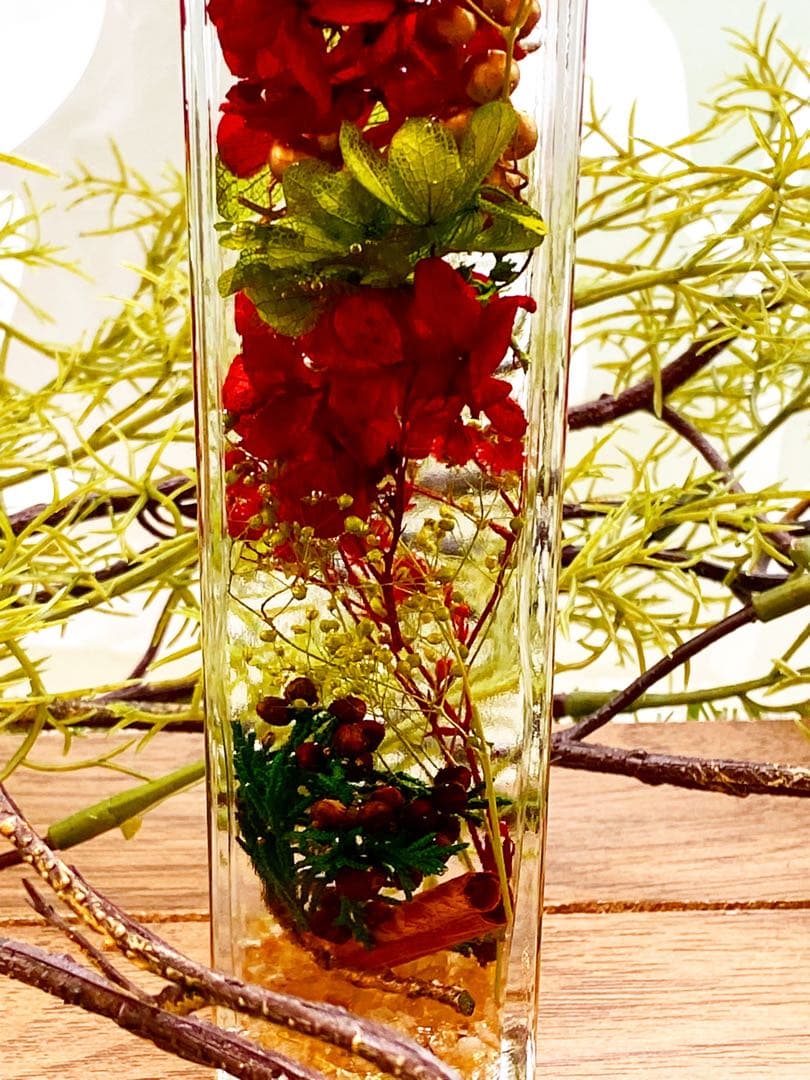 天然石と天然ドライフラワーハンドメイドハーバリウム