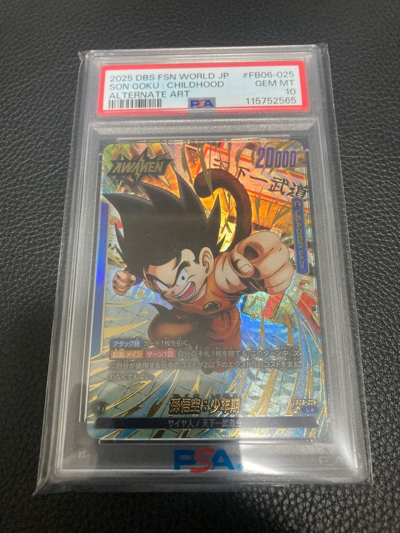 世界で6枚PSA10ドラゴンボール フュージョンワールド　fb06-025 孫悟