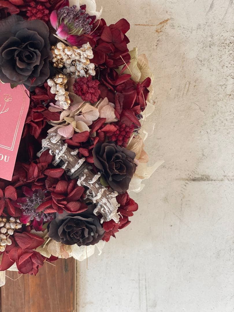 クリスマス　リース　プリザ　ラッピング込み