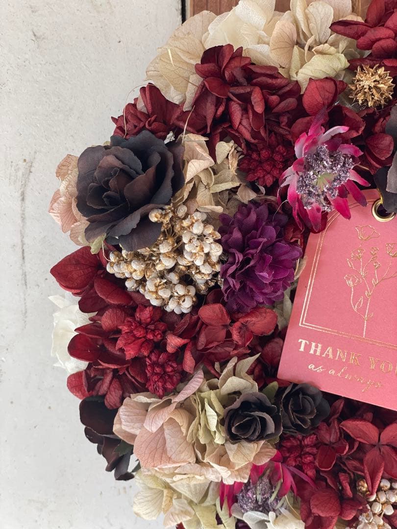 クリスマス　リース　プリザ　ラッピング込み