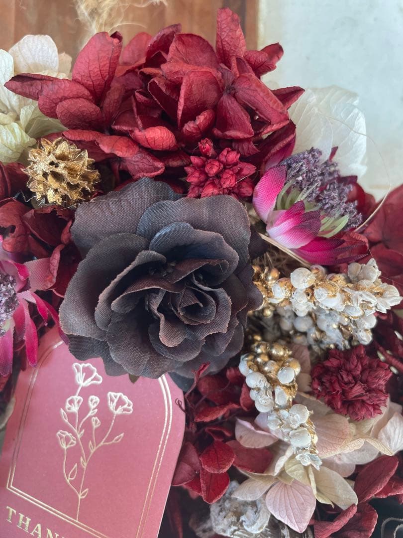 クリスマス　リース　プリザ　ラッピング込み