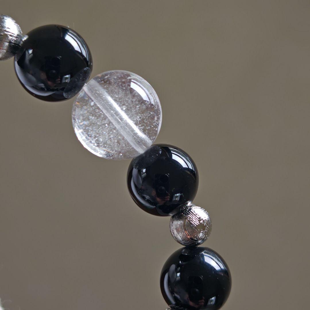 お護り特化ブレス モリオン、ギベオン、マニカラン水晶、線天珠、薬師天珠