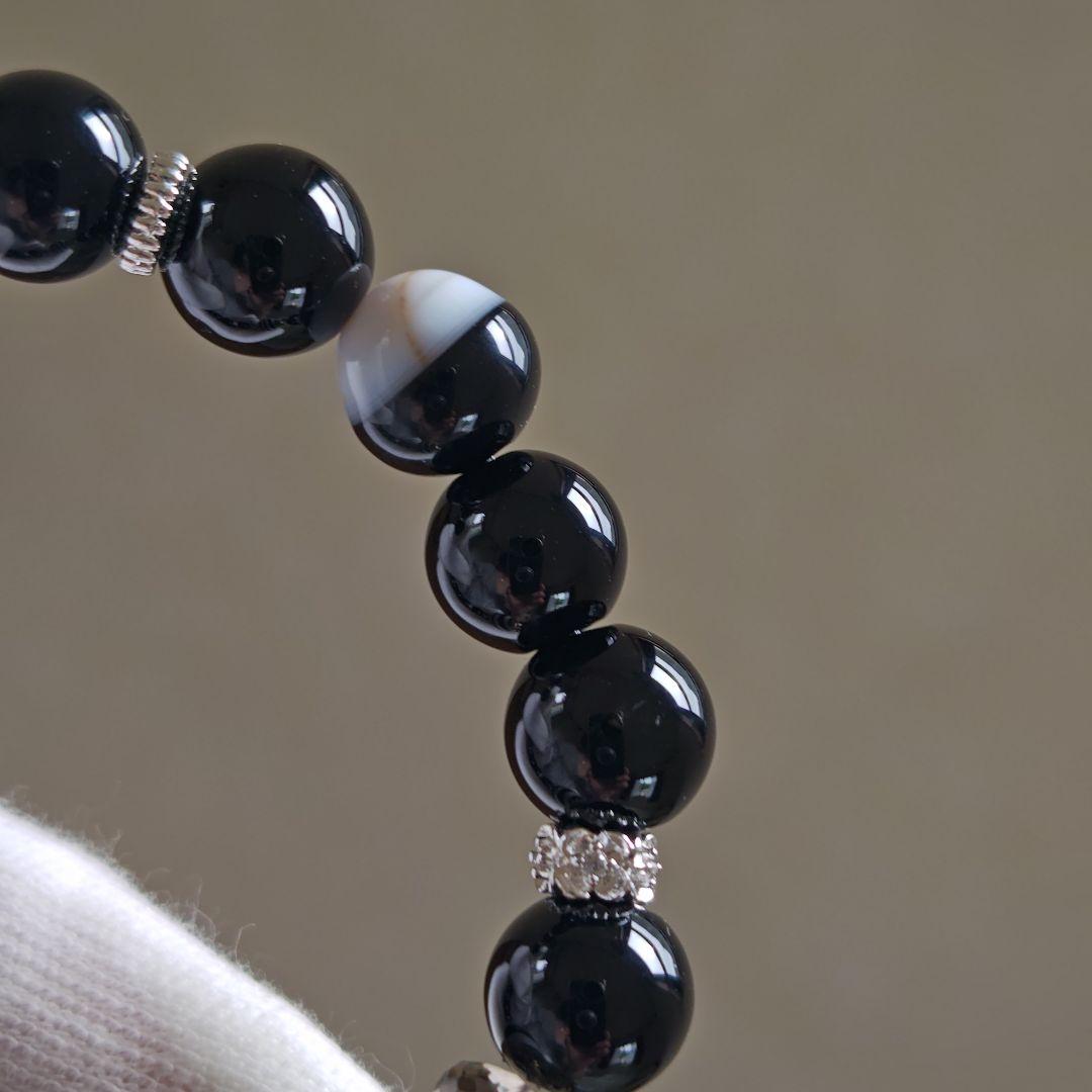 お護り特化ブレス モリオン、ギベオン、マニカラン水晶、線天珠、薬師天珠