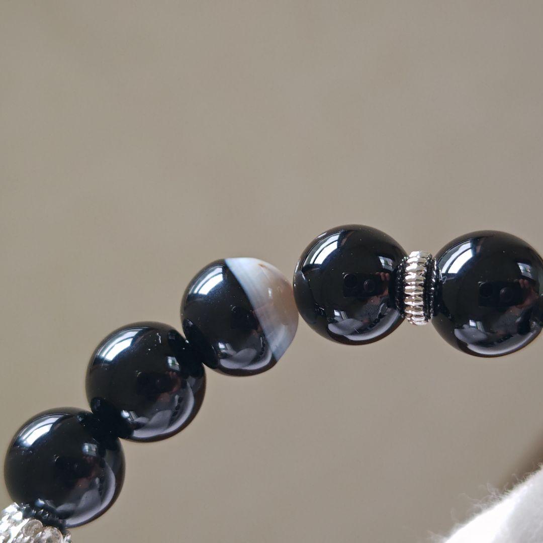 お護り特化ブレス モリオン、ギベオン、マニカラン水晶、線天珠、薬師天珠