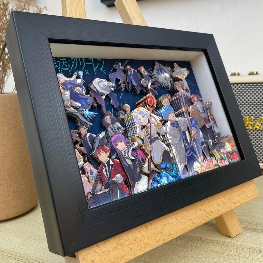 激レア 葬送のフリーレン 3Dアート 立体画 額縁付 15.5×20.5サイズ