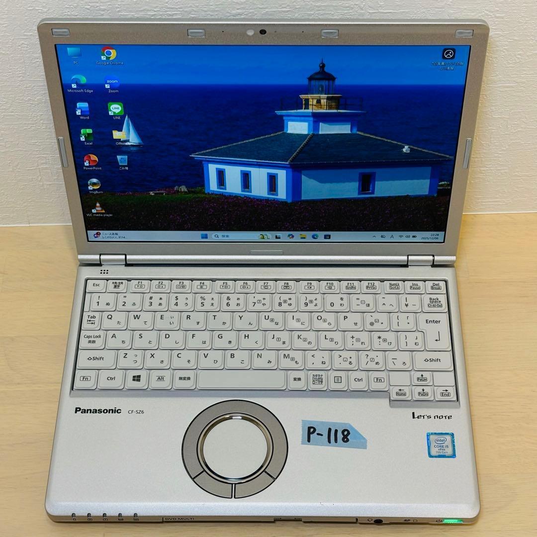 レッツノート PC Windows11 SSD DVD オフィス付き P-118