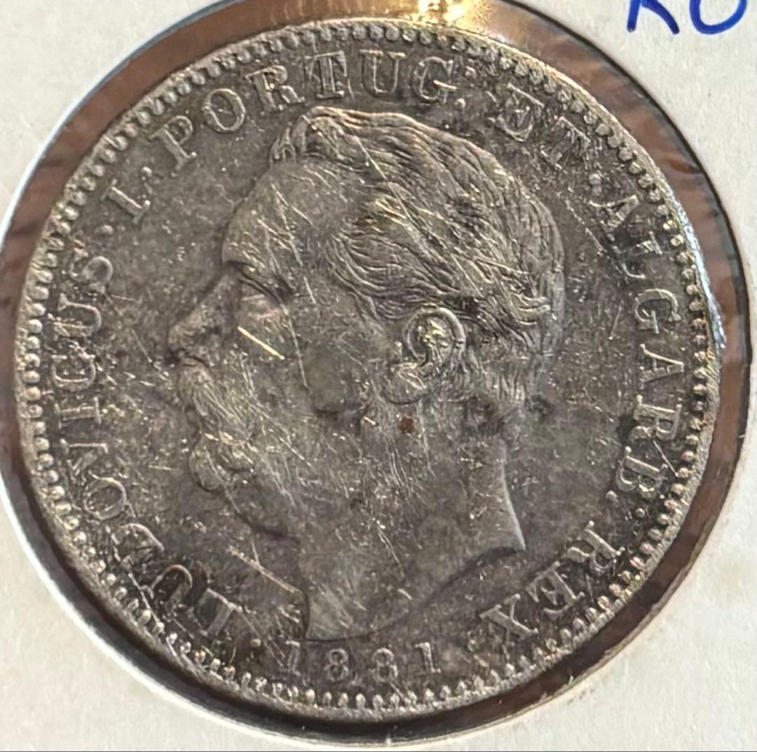 外国 ポルトガル領インド 1ルピー銀貨（ルイス1世）1881年 1枚