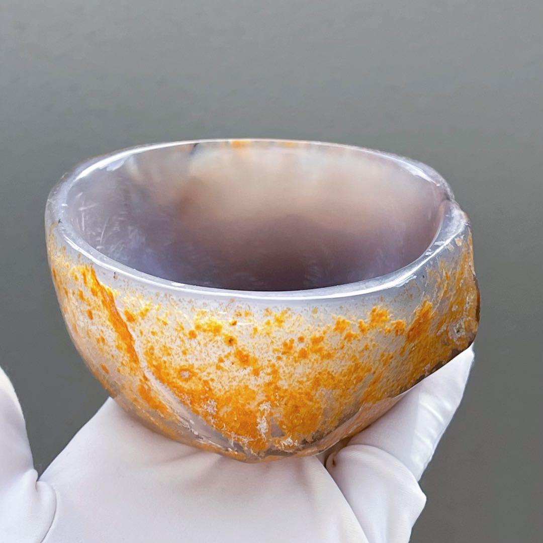 ★天然石★アゲート瑪瑙（メノウ ）ボウル♡コップ♡高透明度♡置物パワーストーン