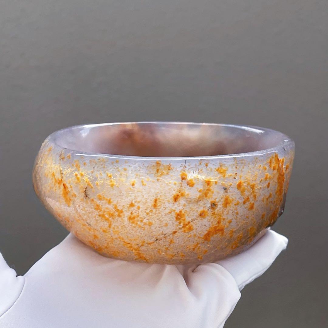 ★天然石★アゲート瑪瑙（メノウ ）ボウル♡コップ♡高透明度♡置物パワーストーン