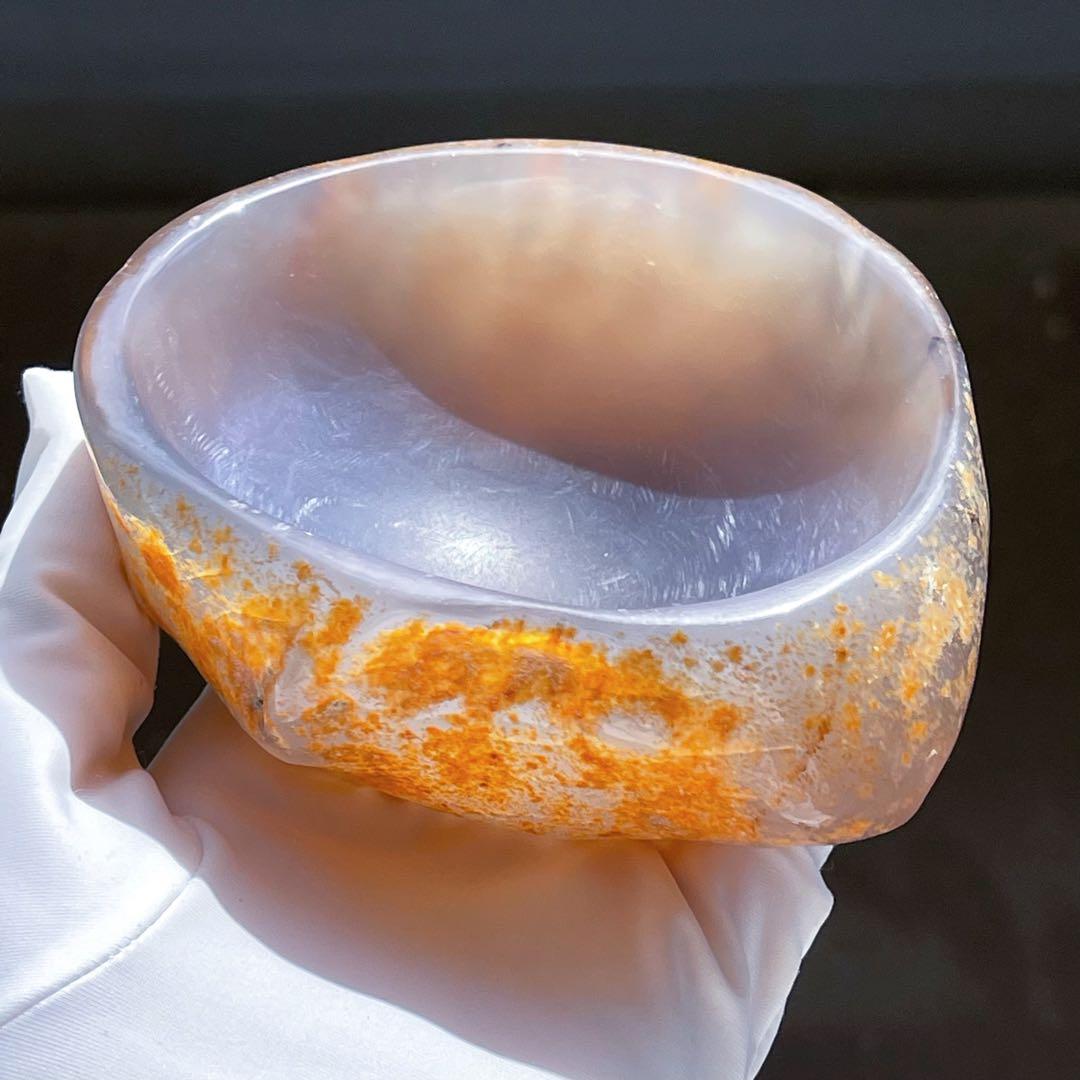★天然石★アゲート瑪瑙（メノウ ）ボウル♡コップ♡高透明度♡置物パワーストーン