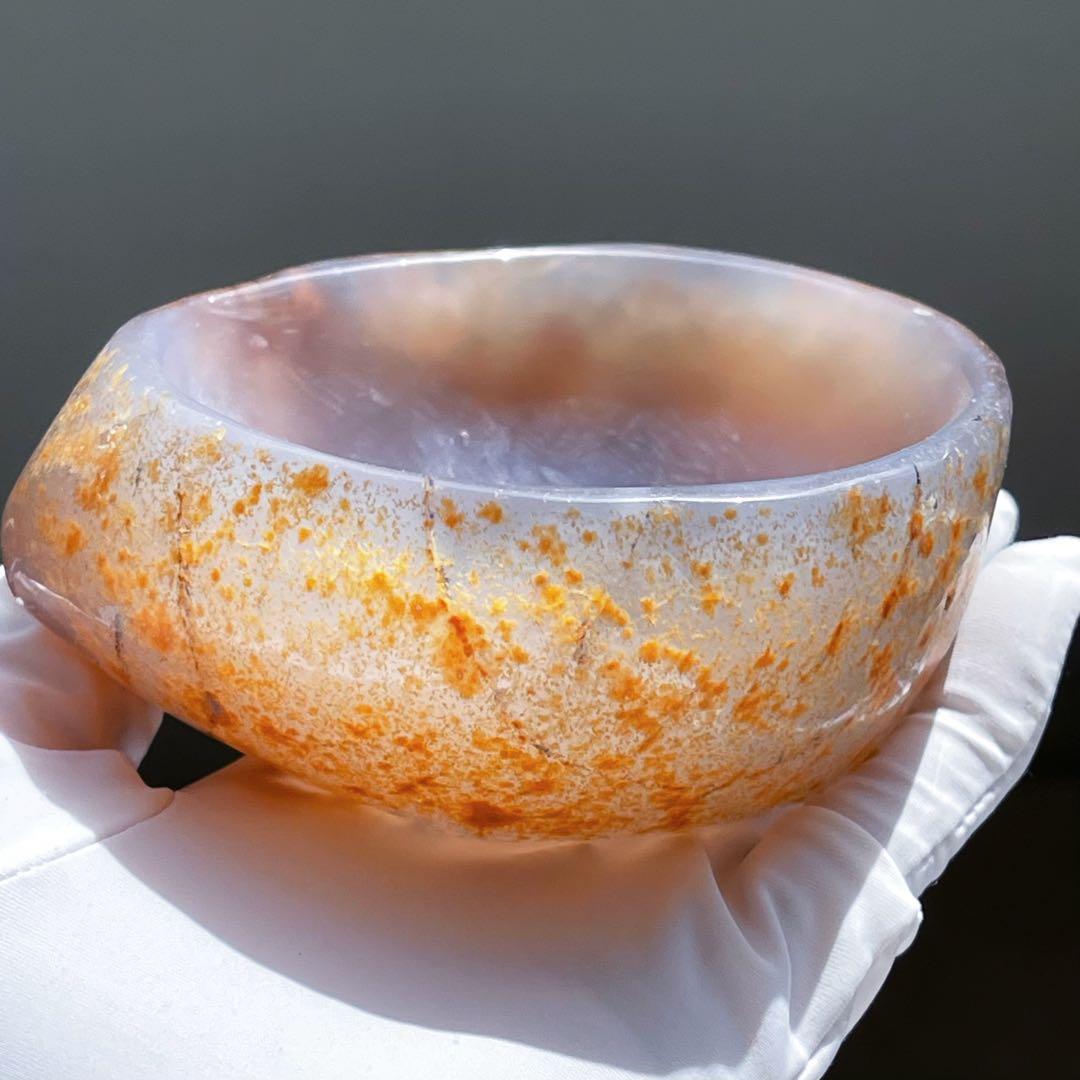 ★天然石★アゲート瑪瑙（メノウ ）ボウル♡コップ♡高透明度♡置物パワーストーン