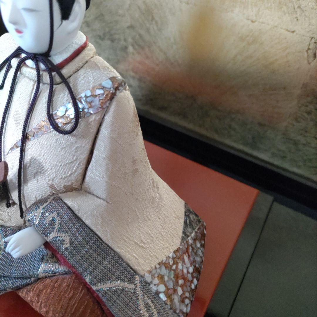 えいちゃん。雛人形 江戸木目込人形 親王飾り 貝殻細工風 高級衣装