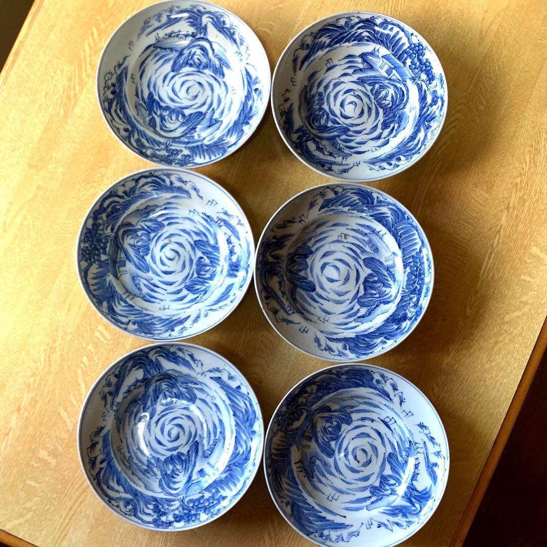 処分価格❗️骨董品　未使用　古伊万里【乾❗️】の窯 希少絵7寸