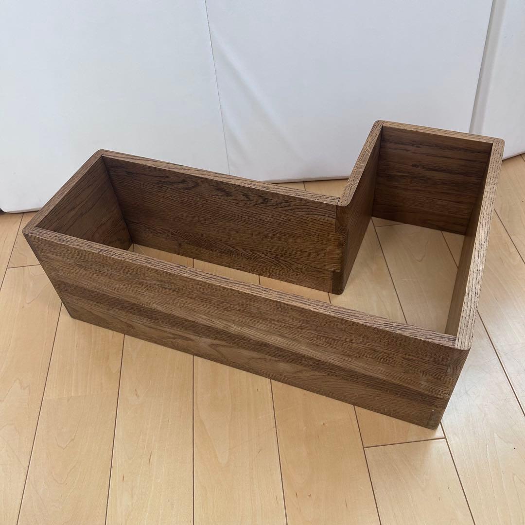 【希少】オープンシェルフ　オーク無垢材　タモ材　ウッドラック　L型　天然木