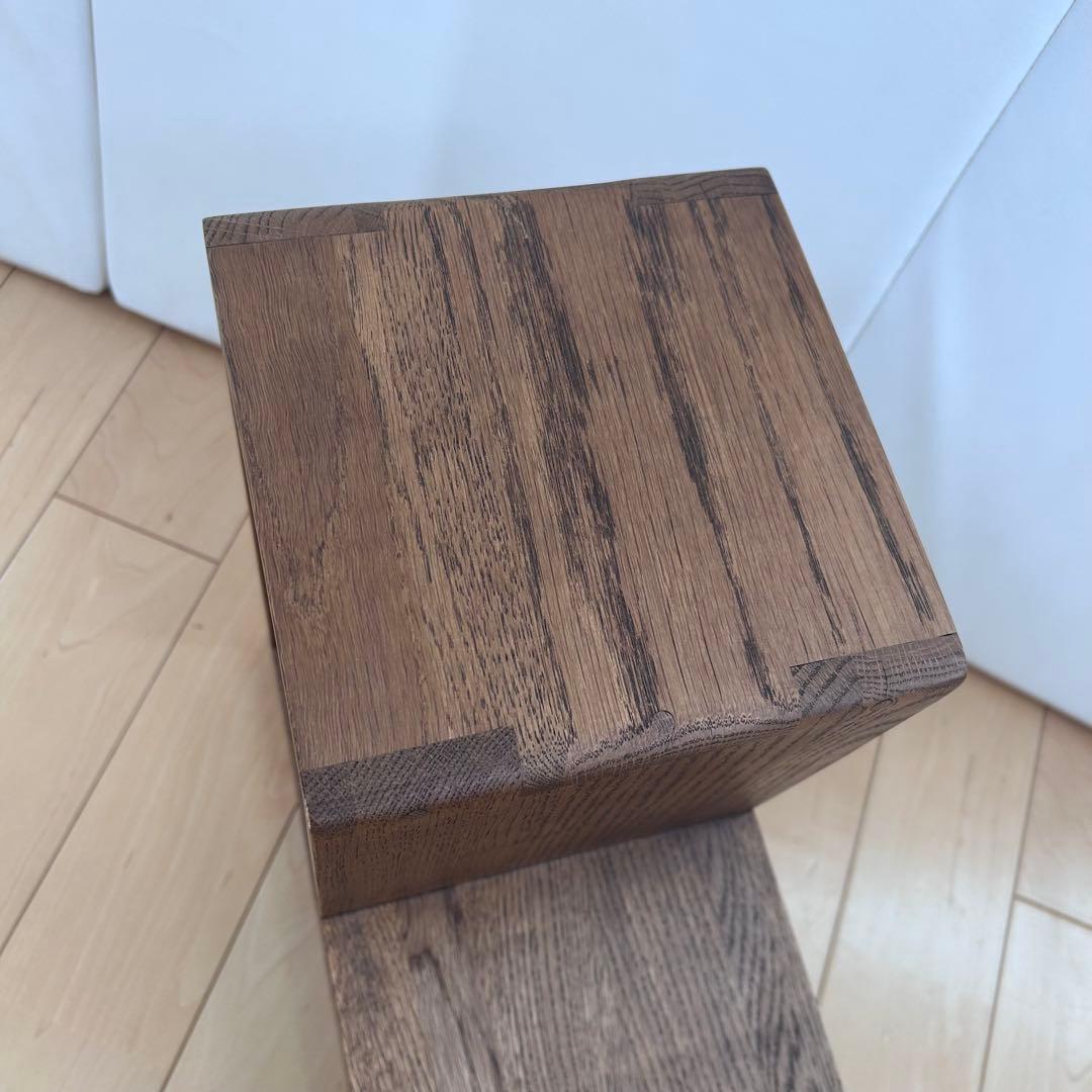 【希少】オープンシェルフ　オーク無垢材　タモ材　ウッドラック　L型　天然木