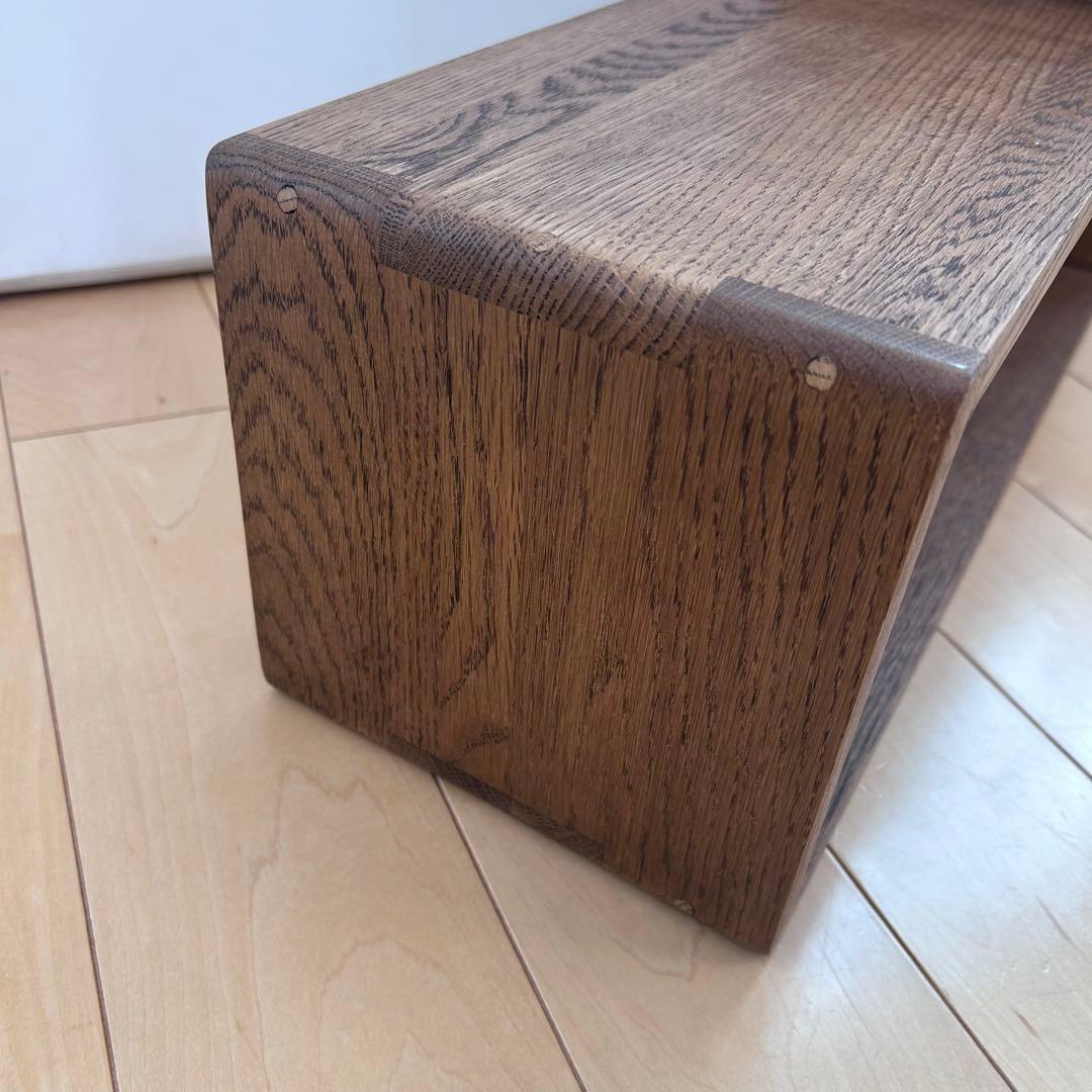 【希少】オープンシェルフ　オーク無垢材　タモ材　ウッドラック　L型　天然木