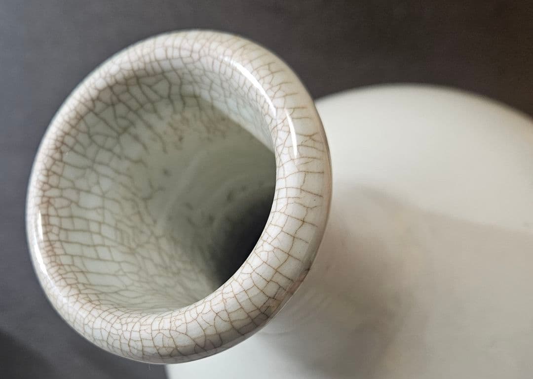 江戸時代　古伊万里　白磁　大徳利　壺 花入れ　オブジェ　高さ 約35.2cm