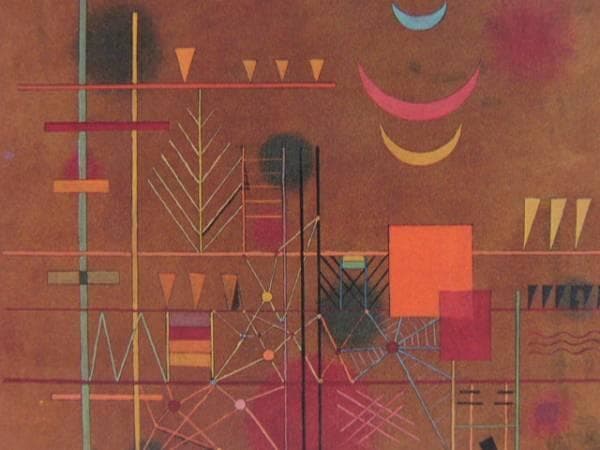 ヴァシリィ・カンディンスキー、網の中の赤、希少な画集より、高級額装付