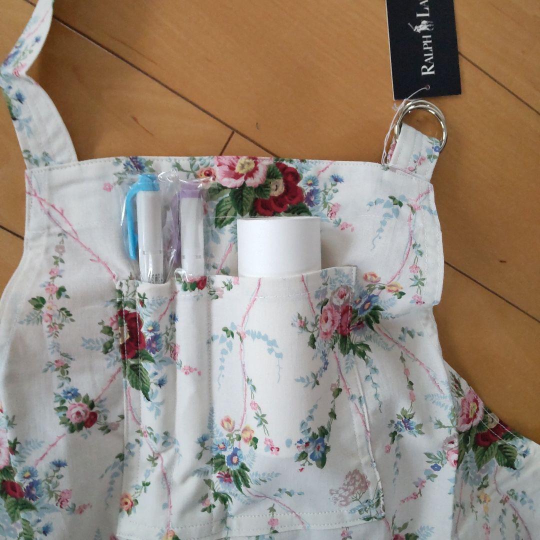 Ralph Lauren 花柄多機能ポケット付きエプロン 未使用タグ付き