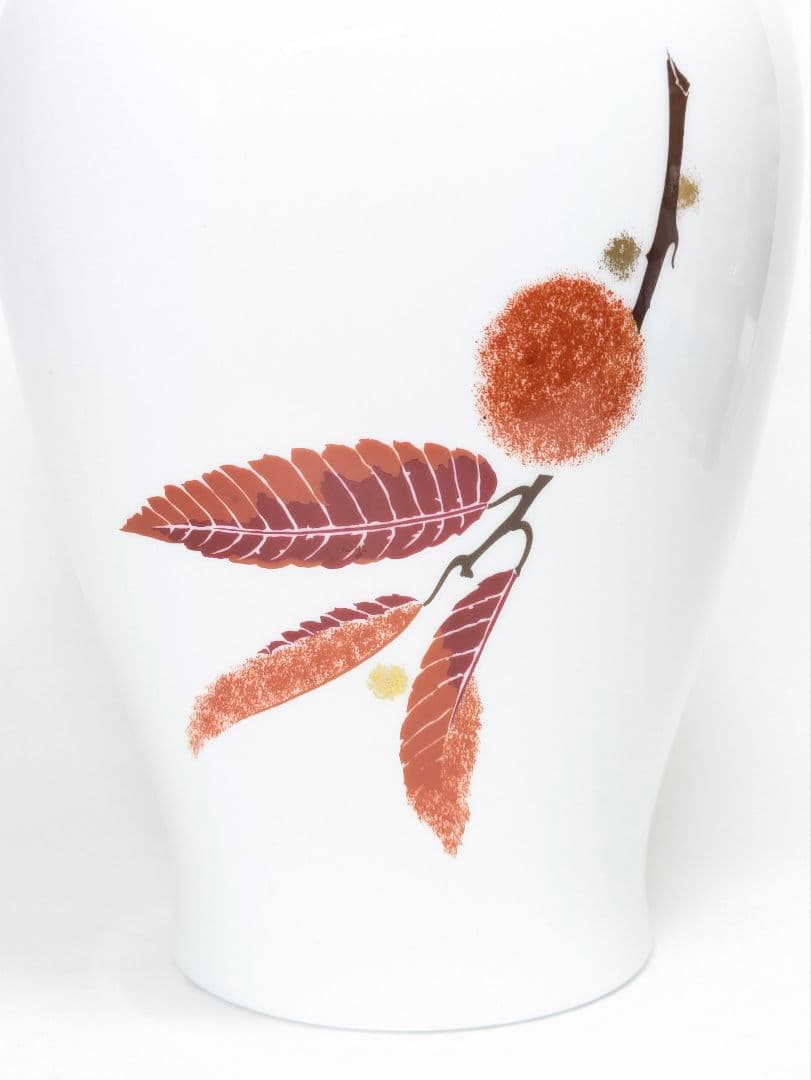 大倉陶園 金彩色絵 栗図 花瓶 高さ約27.5cm