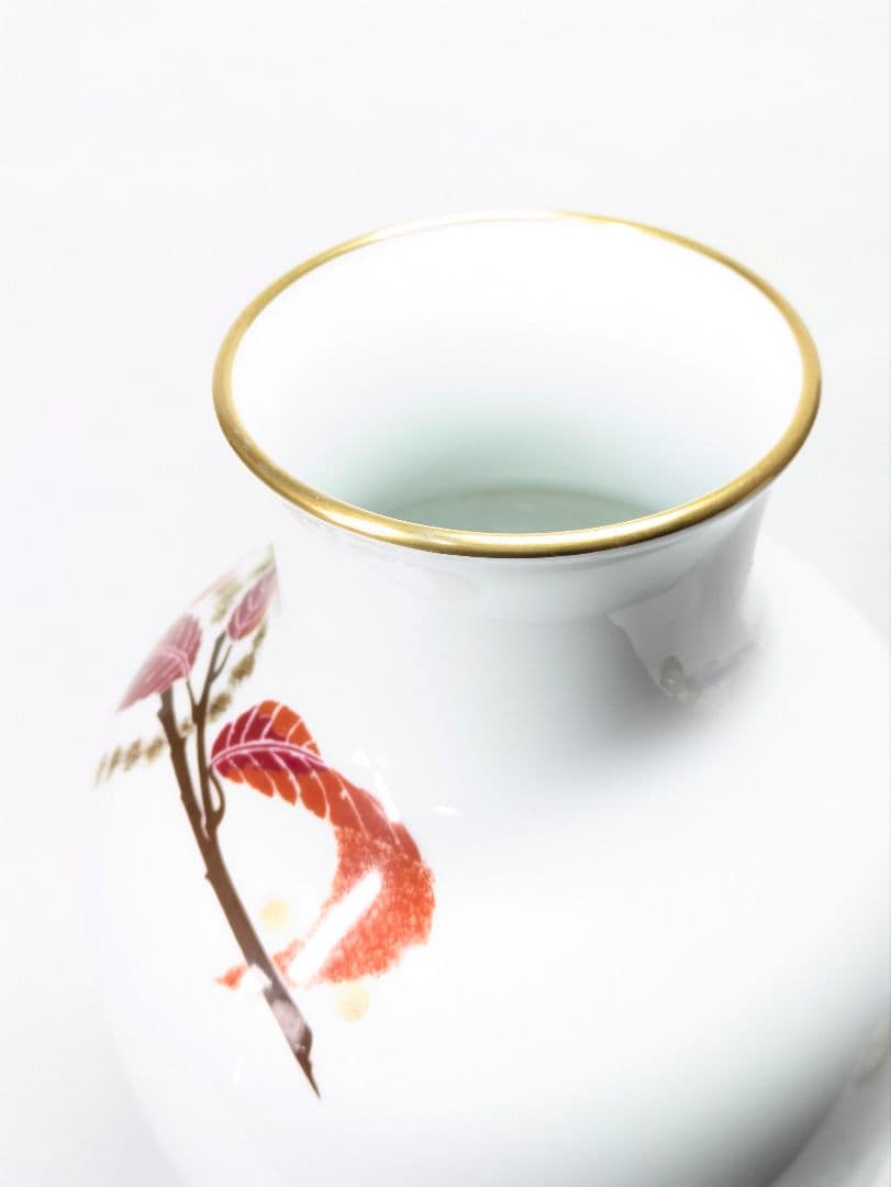 大倉陶園 金彩色絵 栗図 花瓶 高さ約27.5cm