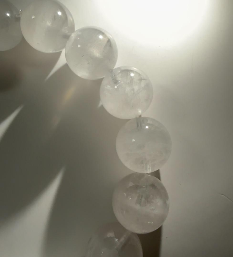 天然石 スノーフレークホワイトファントムクリスタル13mm