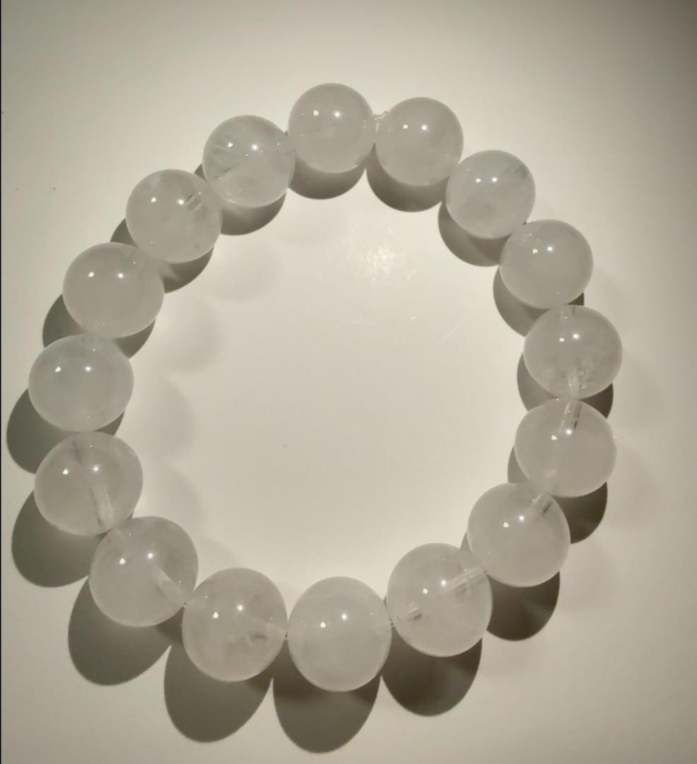 天然石 スノーフレークホワイトファントムクリスタル13mm