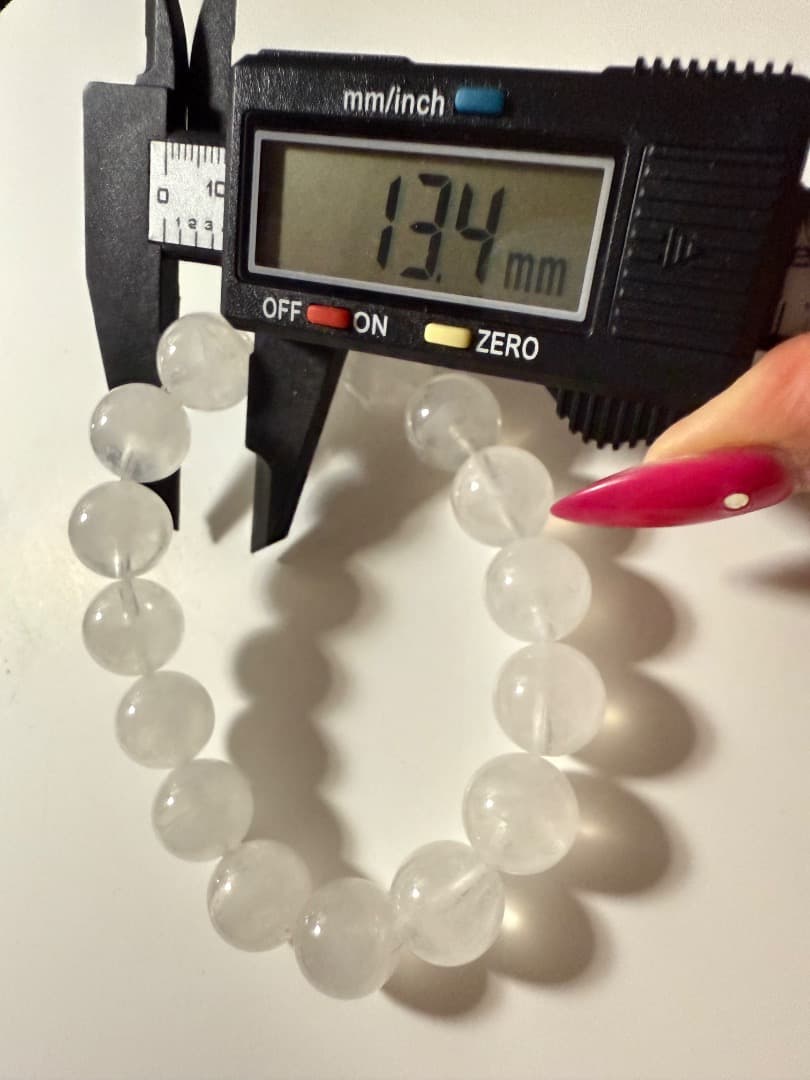 天然石 スノーフレークホワイトファントムクリスタル13mm