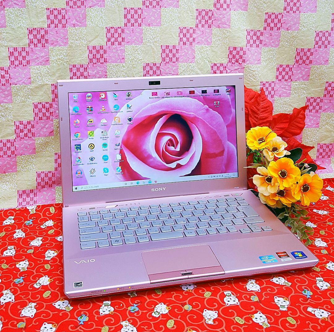 ピンク色小型ノート/カメラ/最新Win10搭載！DVD焼き/その他ソフト多数