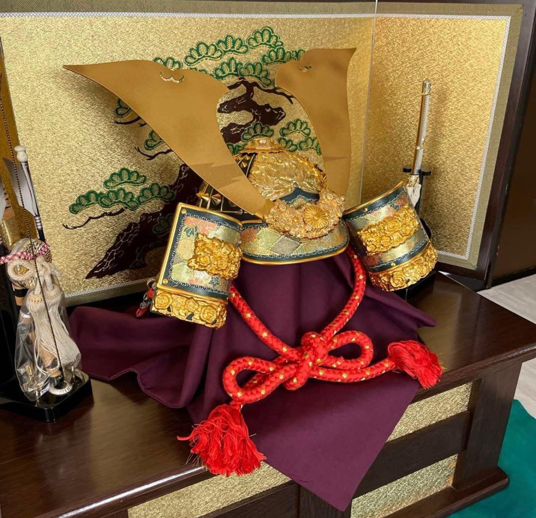 五月人形【着用兜飾り・オルゴール、陣羽織付き】