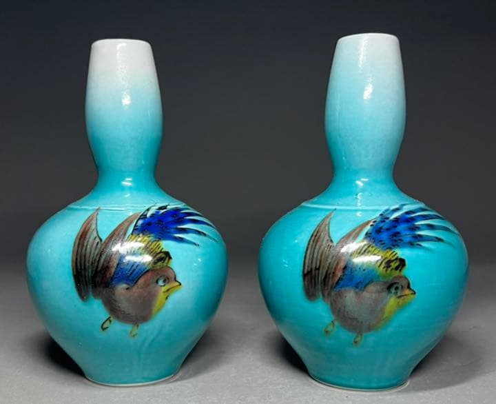 【エビス】酒器 徳利 九谷焼 浅蔵五十吉 名家 美しい釉景 御銚子 骨董 瓢形