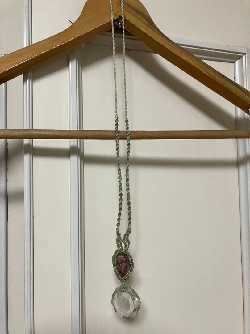 天然石マクラメ編みネックレス