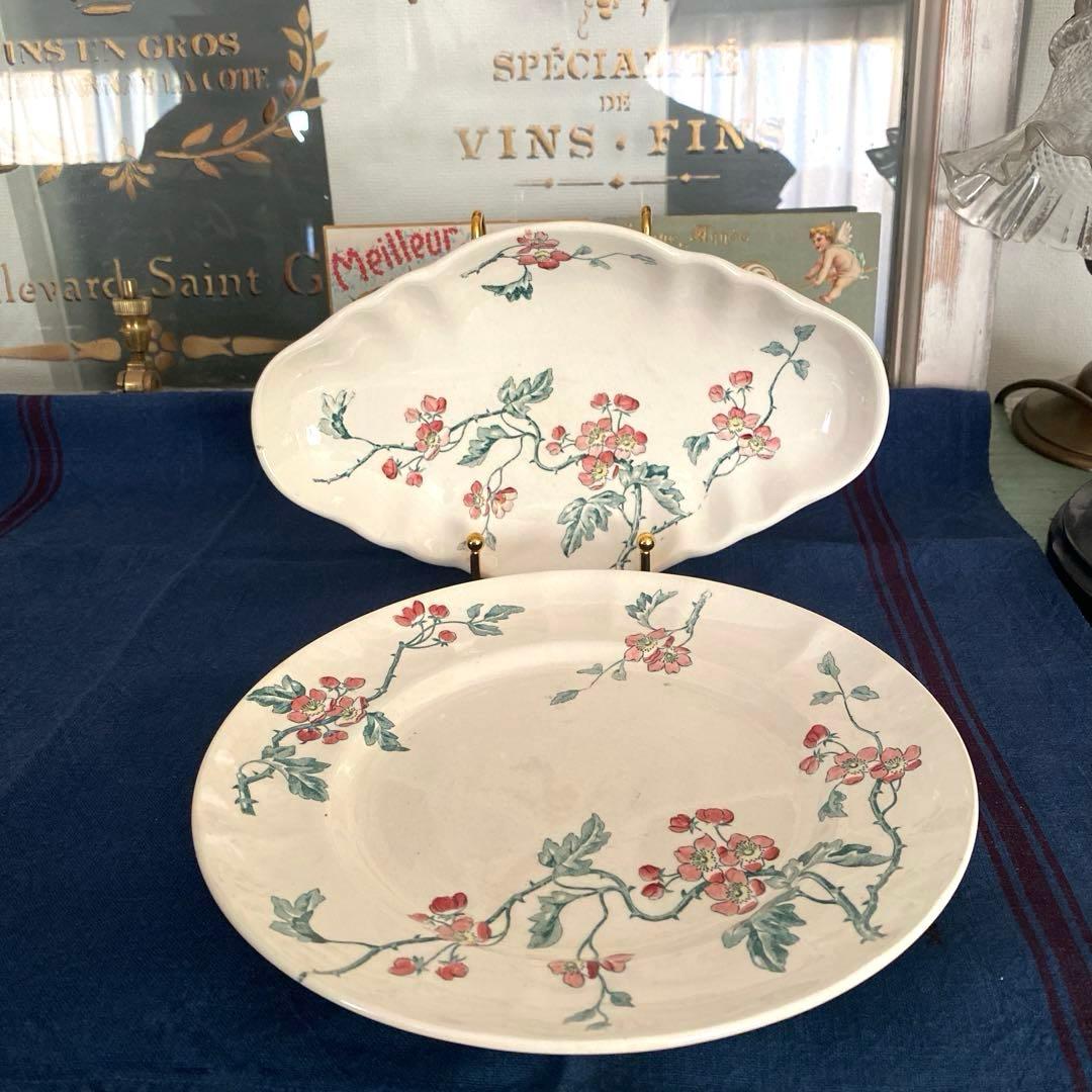 ロンシャン　Longchamp　平皿プレートフランスアンティーク　花