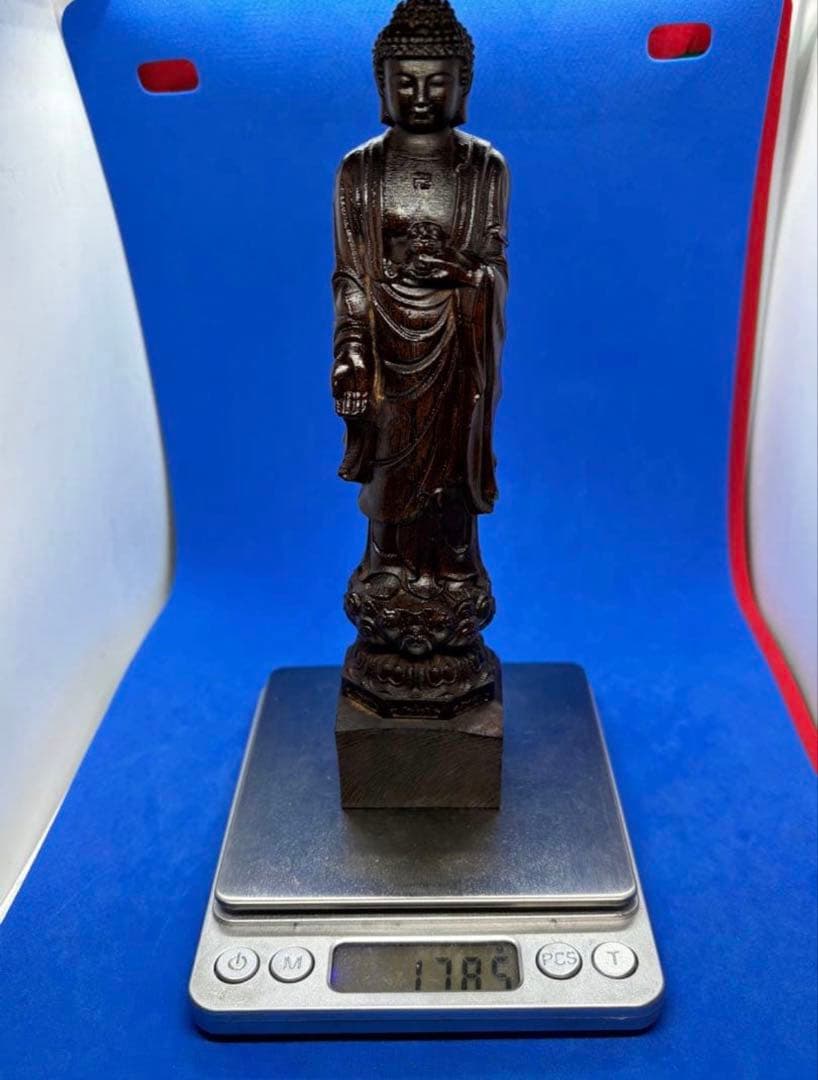 极美品 柬埔寨菩萨棋沉香 如来佛像 19cm 178g 6084-2/3