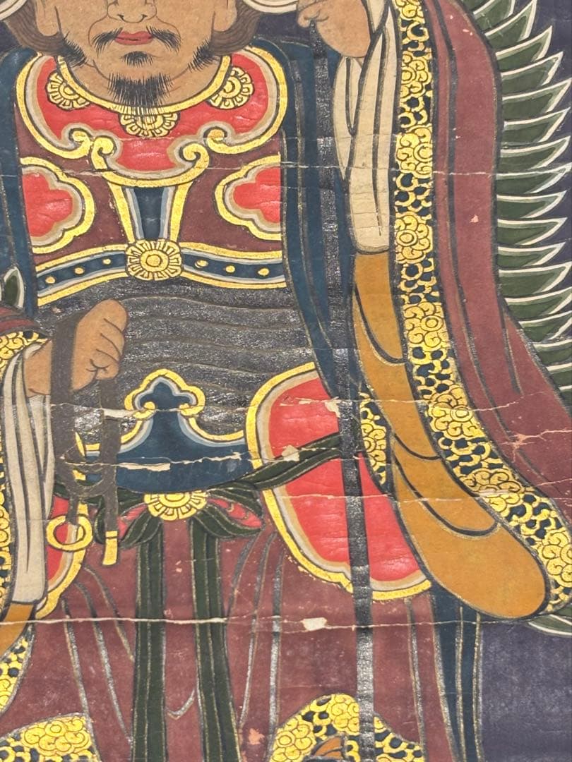 「御嶽山 三笠山刀利天宮 三尊図」江戸時代中期頃 1枚|神仏習合 仏画不動明王