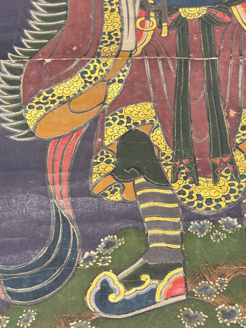 「御嶽山 三笠山刀利天宮 三尊図」江戸時代中期頃 1枚|神仏習合 仏画不動明王