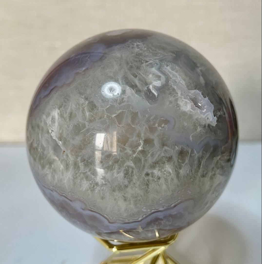 グリーンフラワーアゲート クリスタル共生 水晶 グリーン 結晶 幸運 スフィア