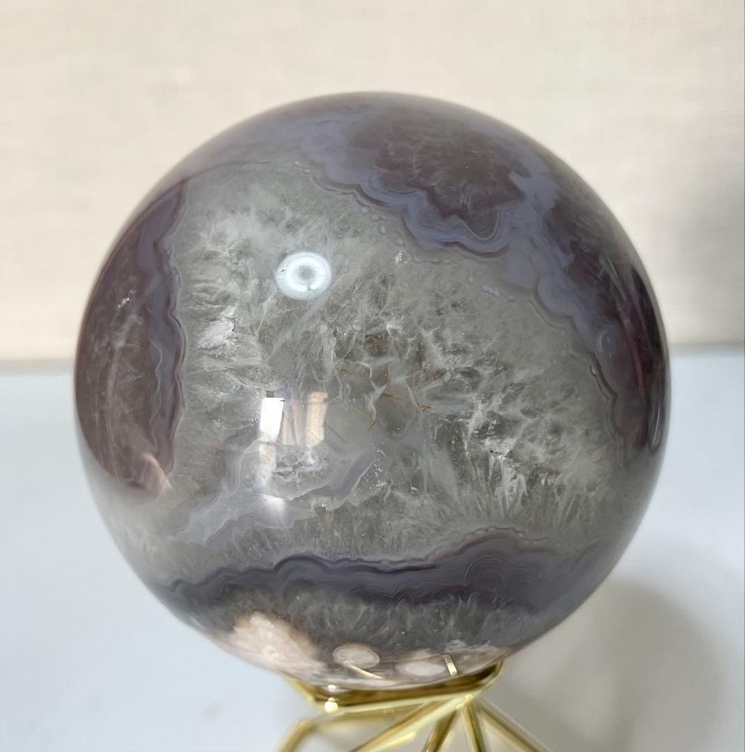 グリーンフラワーアゲート クリスタル共生 水晶 グリーン 結晶 幸運 スフィア