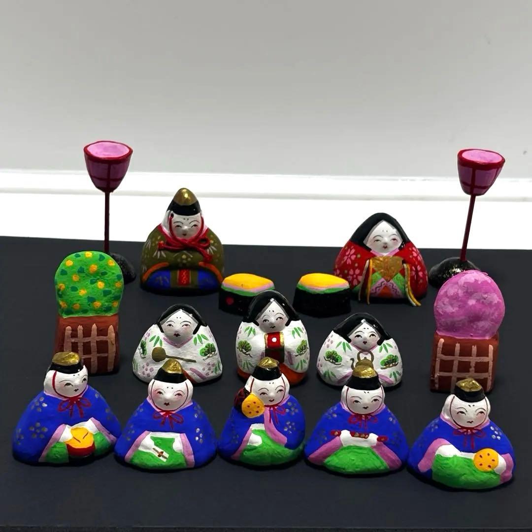 津屋崎人形　五代目　原田半蔵　雛人形　土人形