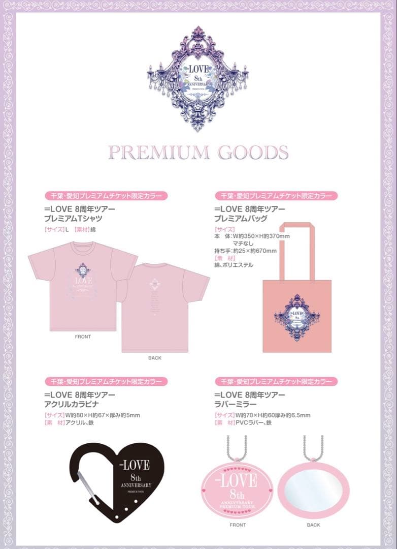 イコラブ 8周年ツアー プレチケ グッズ 一式 (緑、水色、ピンク、青)