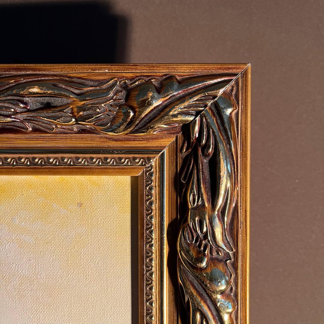 手書き油絵 パリの風景 凱旋門 額付 絵画 インテリア