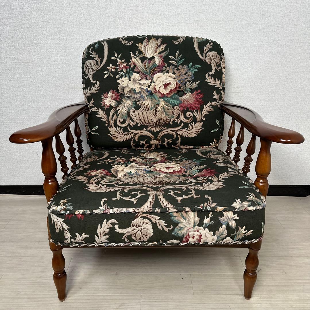 【展示品】極美品 カリモク コロニアル 1人掛けソファ アームチェア i1※