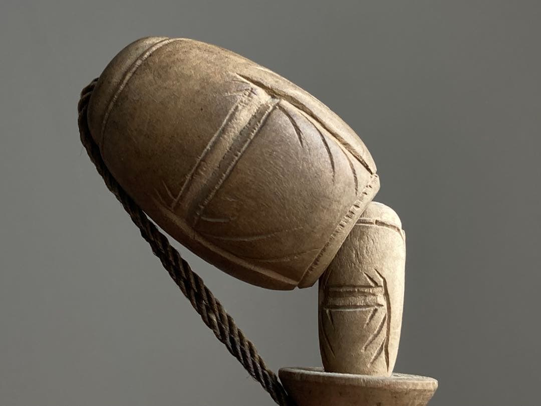 【からくり笑い仏 民衆仏 木彫根付け 約2〜4㎝ 明治後期〜頃】帯飾りお守り仏像