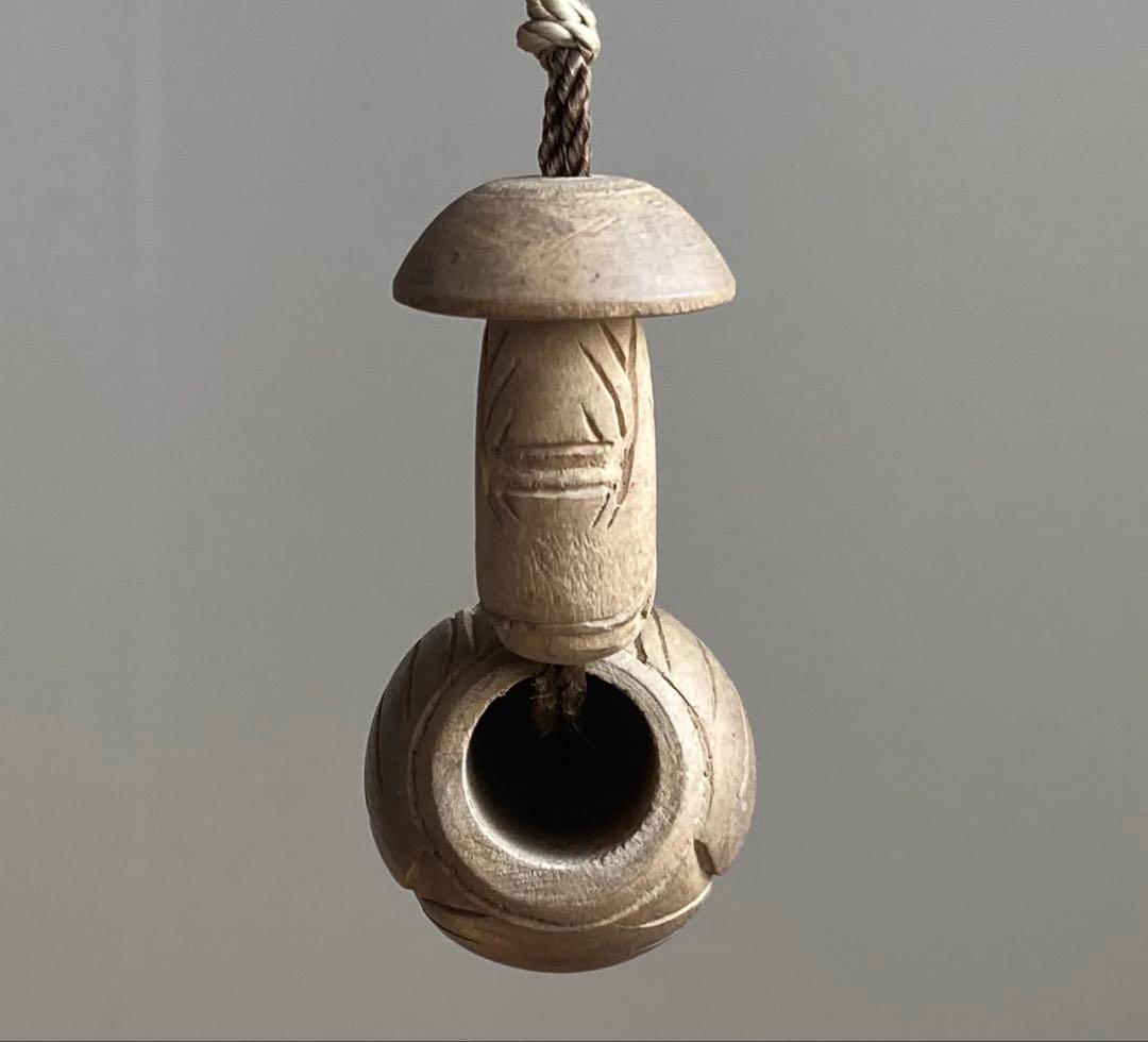 【からくり笑い仏 民衆仏 木彫根付け 約2〜4㎝ 明治後期〜頃】帯飾りお守り仏像