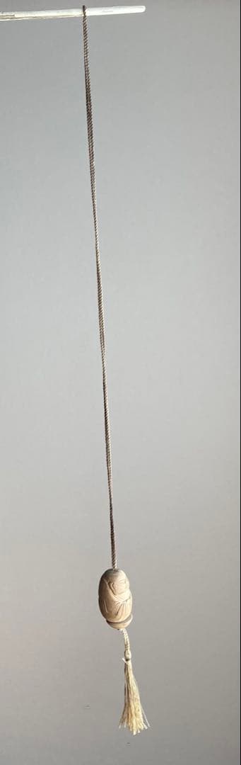 【からくり笑い仏 民衆仏 木彫根付け 約2〜4㎝ 明治後期〜頃】帯飾りお守り仏像