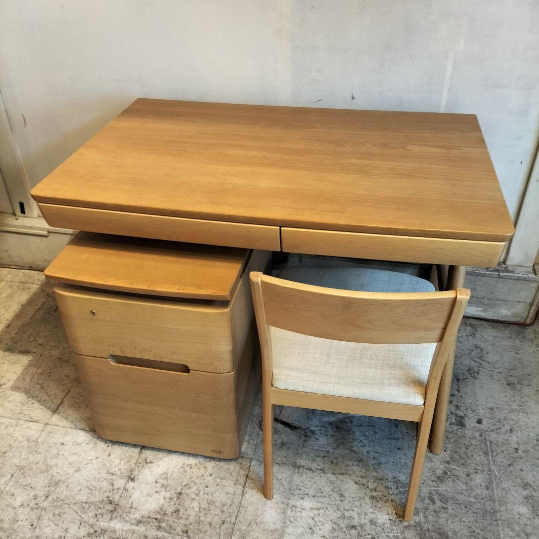 M♦浜本工芸　No.09 　デスク　昇降袖2段　一生紀　チェア